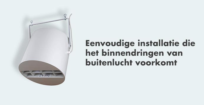 Eenvoudige installatie die het binnendringen van buitenlucht voorkomt