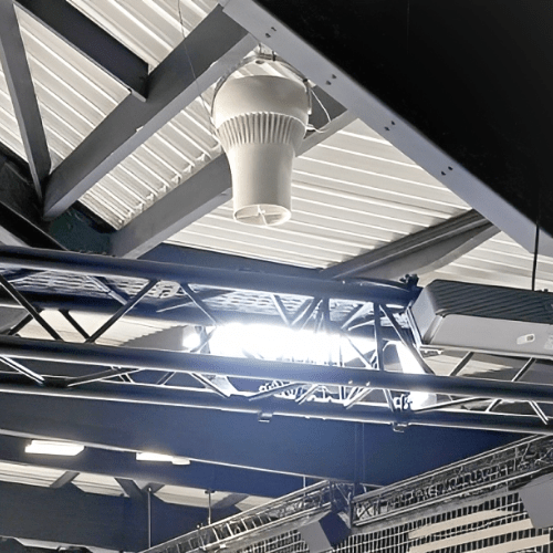 Installation d'un déstratificateur Airius dnas la salle de sports Angers Le Harras