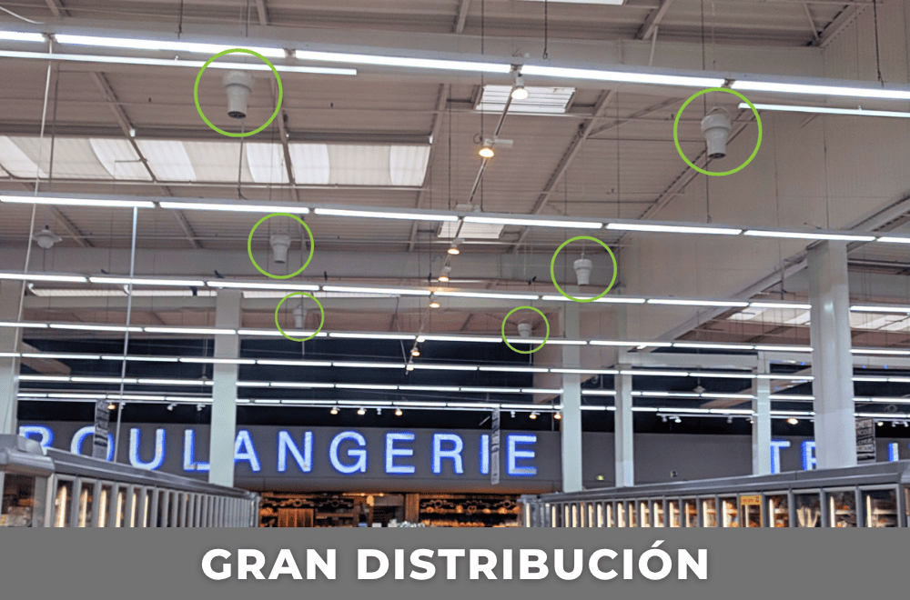 Instalación de Airius en gran distribución