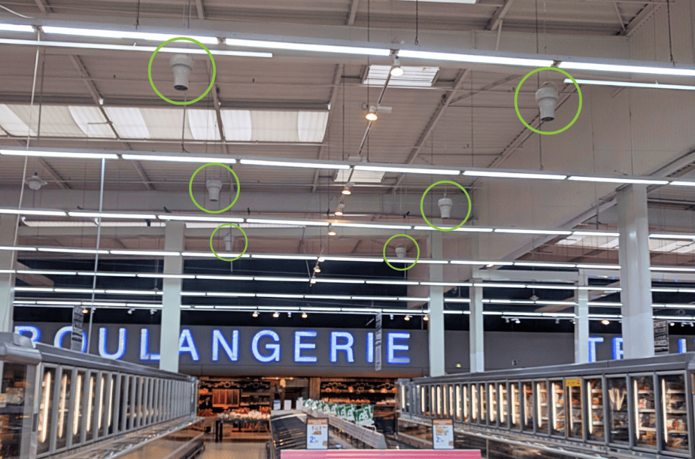 Instalación de Airius en gran distribución