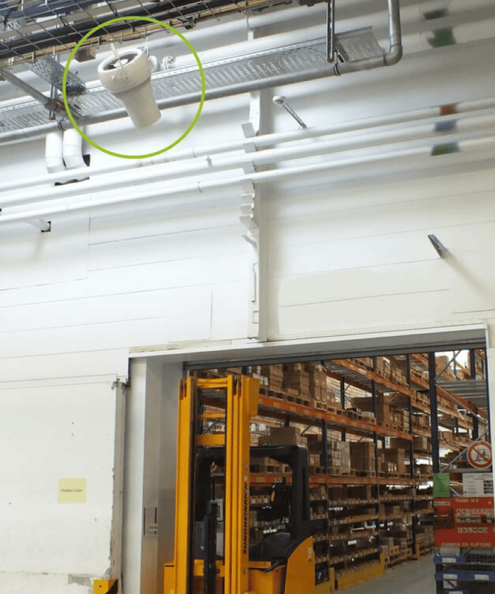 Transfert de chaleur avec le déstratificateur Airius