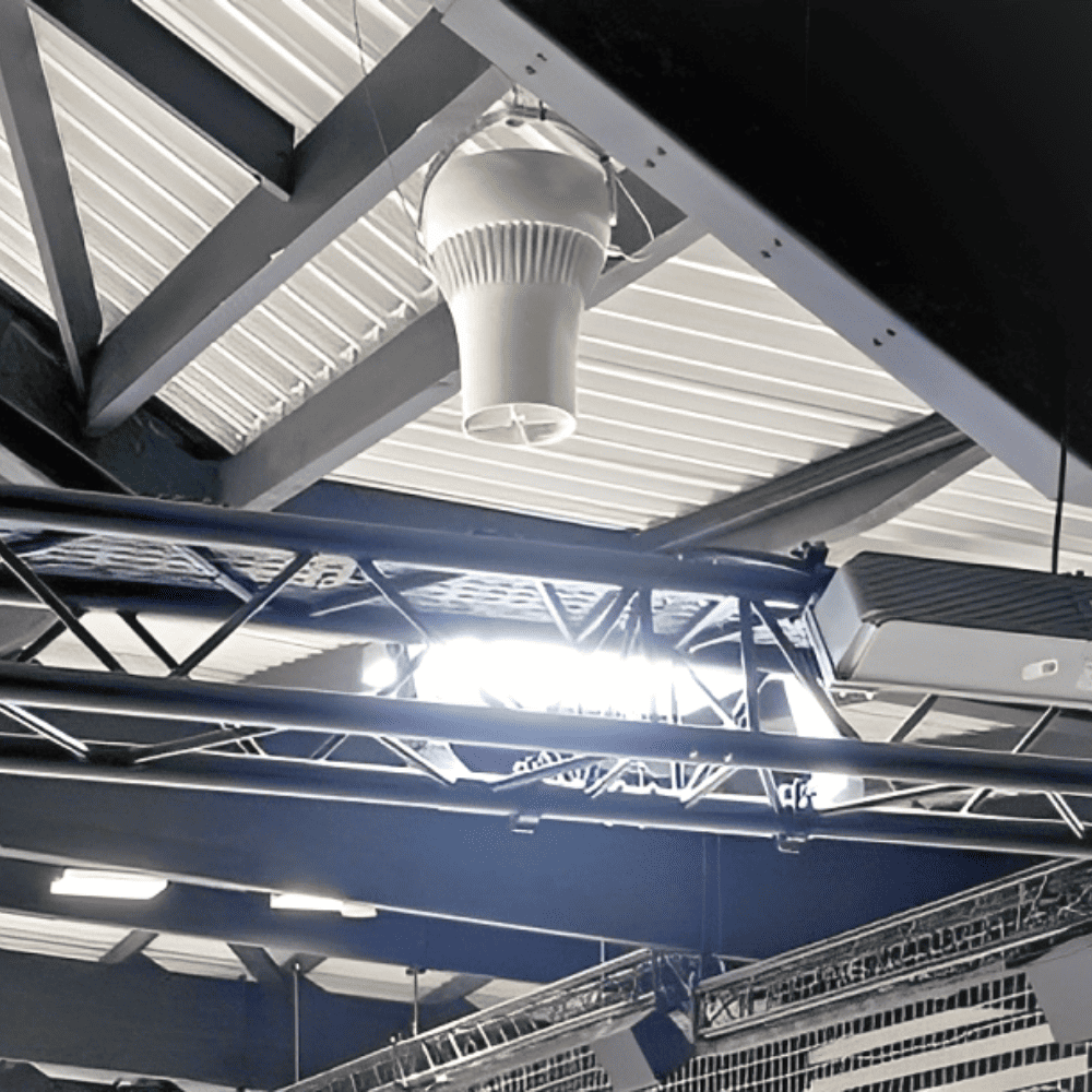 Desestratificación térmica - Instalación de aparatos Airius con montaje suspendido