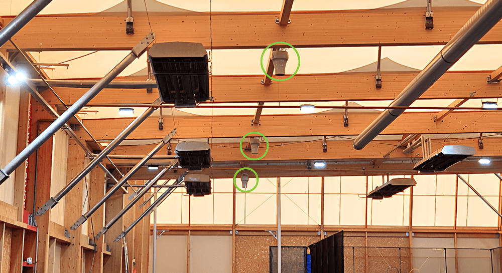 Installation Airius dans une salle des sports