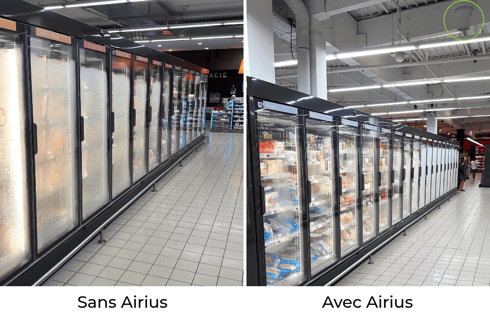 Comparaison de la condensation sur les vitres dans les supermacrhés