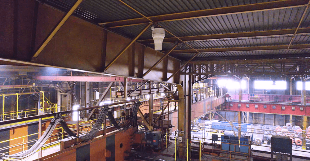 Installation de déstratificateurs Airius dans l'une des usines ArcelorMittal France