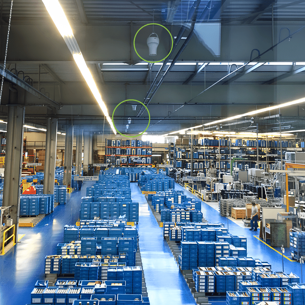 Déstratificateurs Airius installés dans l'un des bâtiments Knorr Bremse