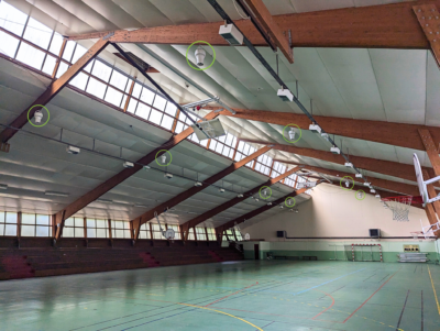 Installation Airius dans une salle de sports