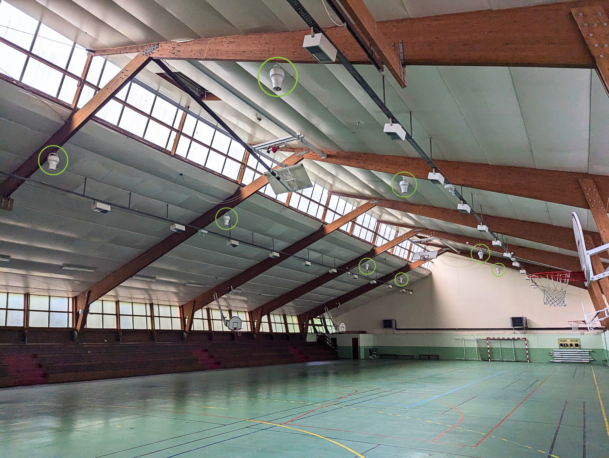 Installation Airius dans une salle de sports