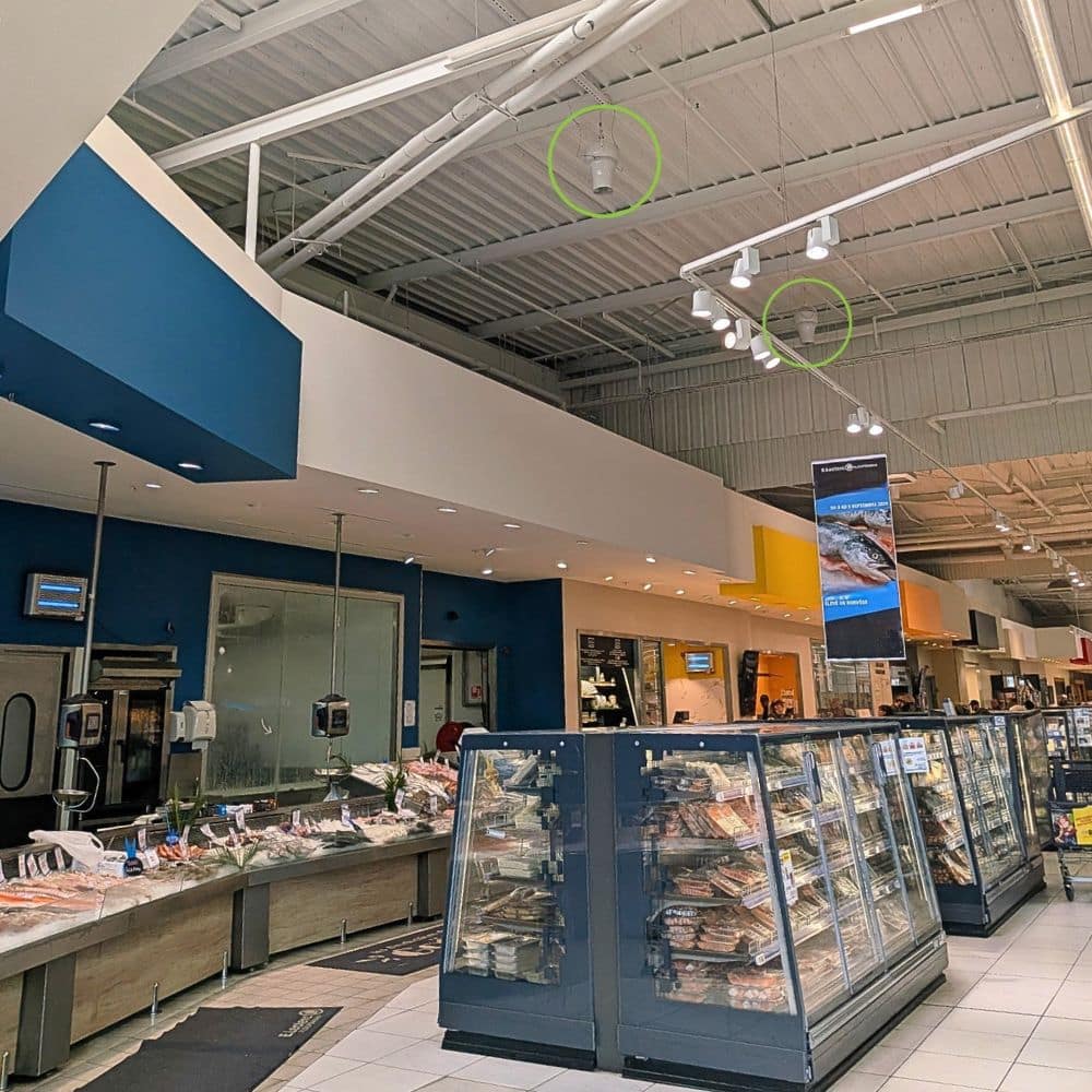 Installation de déstratificateurs AIRIUS dans un supermarché afin d'optimiser le confort thermique