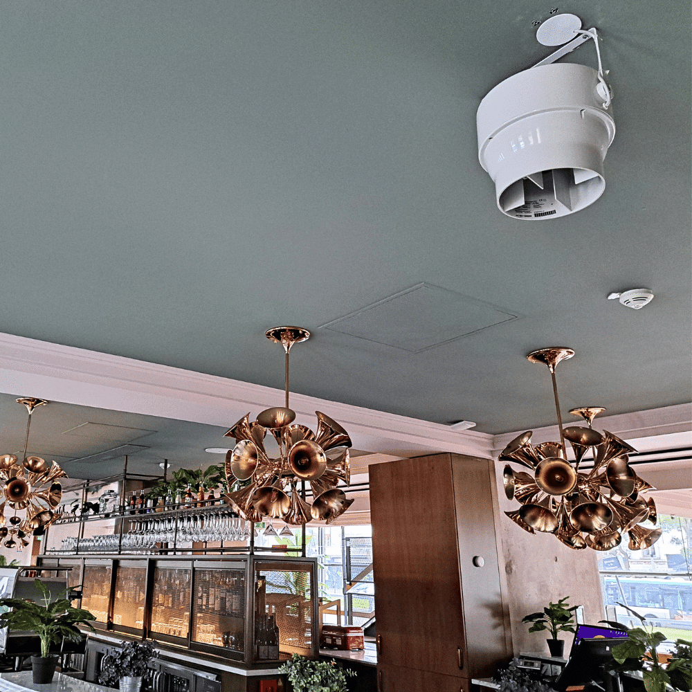 Airius-destratificator geïnstalleerd in een hotel