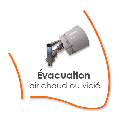 Évacuation de l'air chaud ou vicié