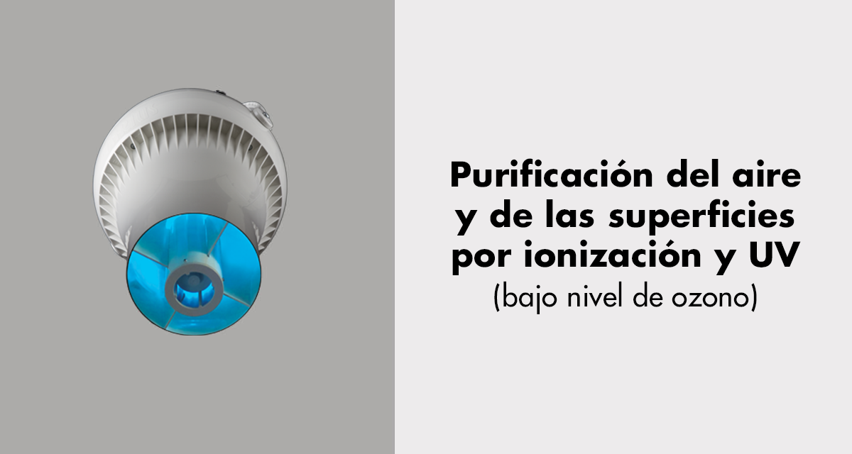 Purificación del aire y de las superficies por ionización y UV