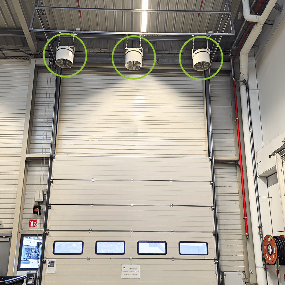 Rideau d'air - Système de surveillance des portes sur le site Rapido en Mayenne