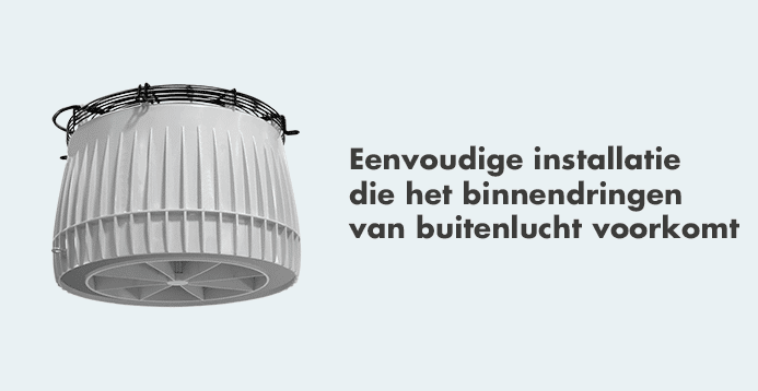 Installatie van een warme luchtgordijn